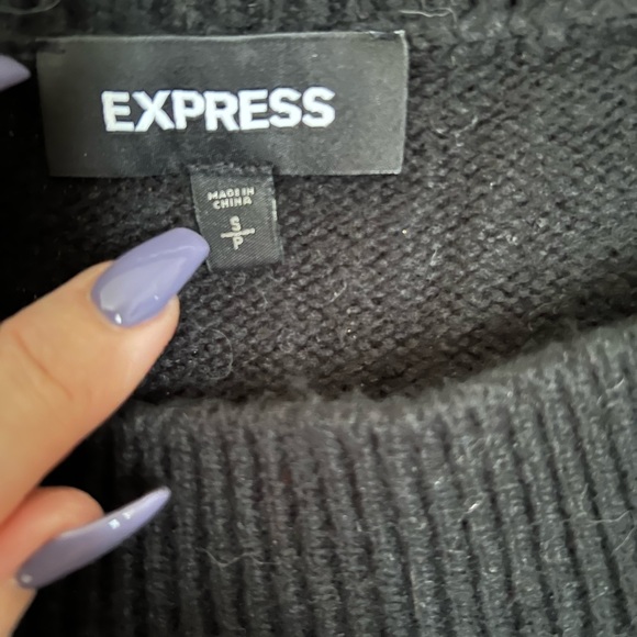 Express Faux black and white Cashmere Ski Sweater! S - Picture 1 of 10